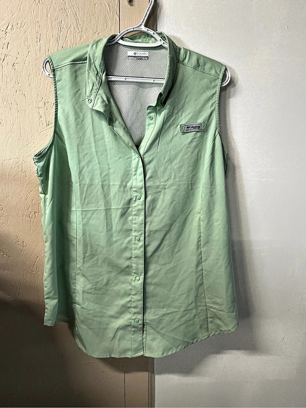 Columbia Women's PFG Tamiami Sleeveless Shirt Green XL